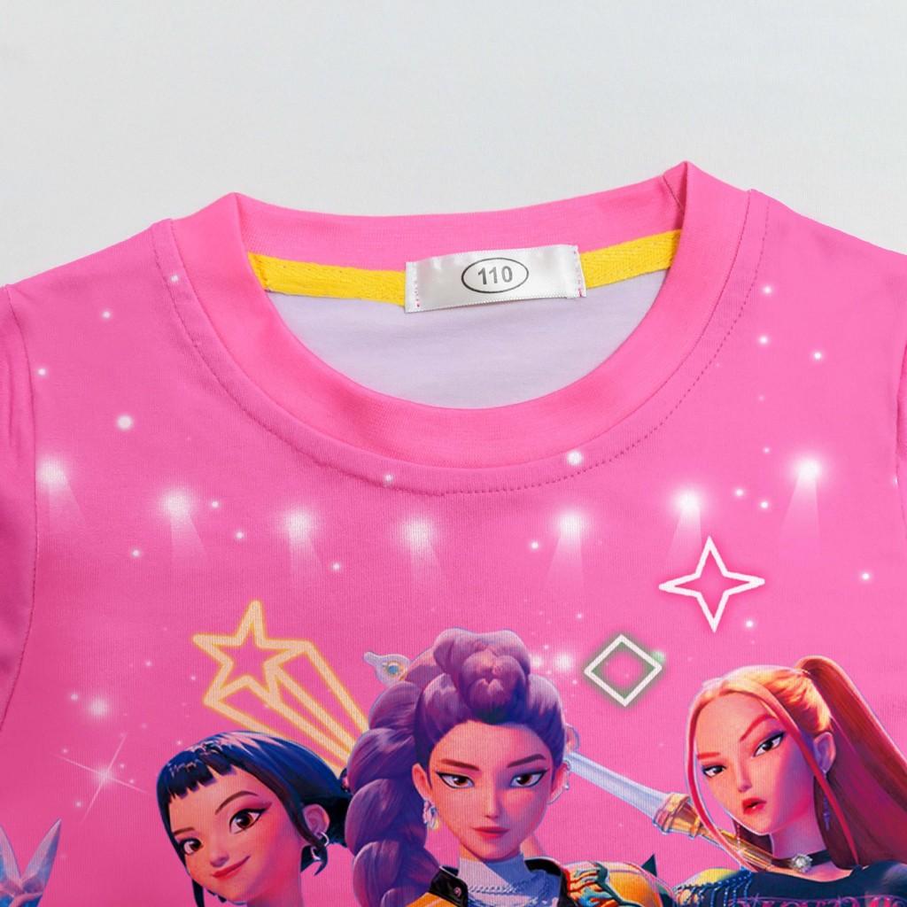 Dětské Dívčí K-POP Rumi Mira Zoey Potisk Dlouhý Rukáv Tričko Top Kalhoty Kalhoty Pyžamo Spací Oblečení Sady