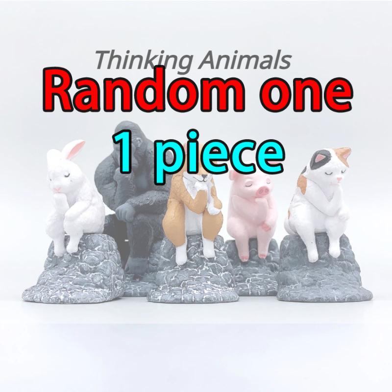 

Гашапон Капсульные Игрушки Креативная Модель Животных Мыслитель Настольные Украшения Думающие Кролики Собака Горилла Кошки Мини Фигурка Детские Подарки