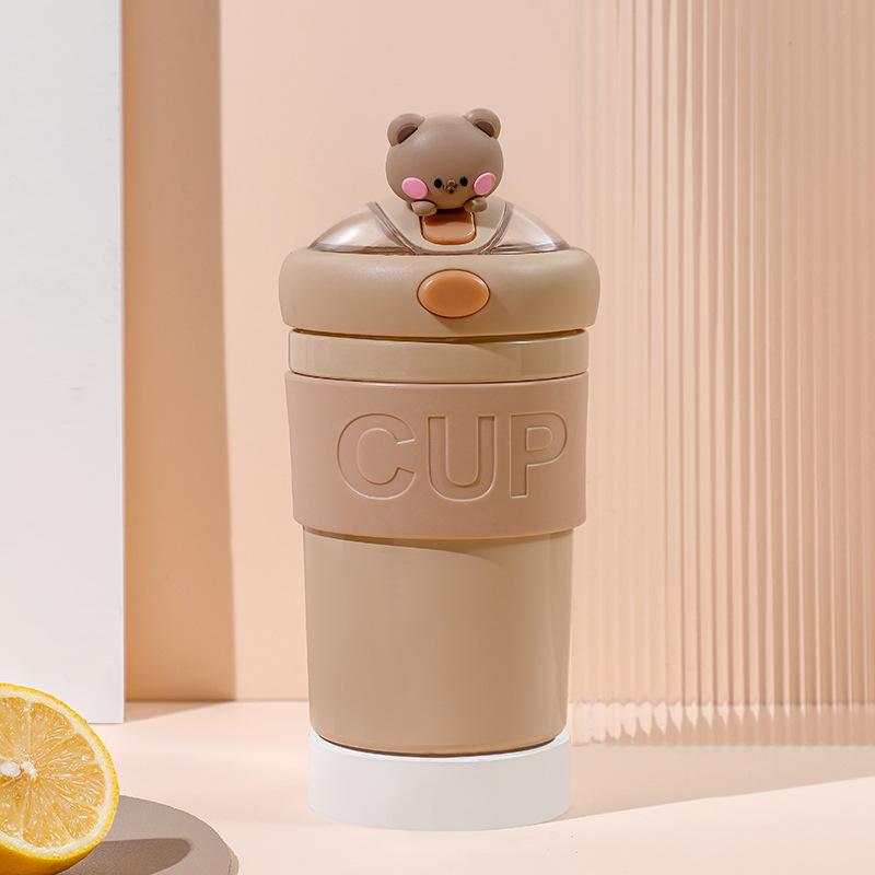 

Креативная чашка-соломинка, Простая женская стеклянная чашка, Офисная девушка, Стильная и милая чашка для воды, Двухслойная термоизолированная чашка 401-500ml