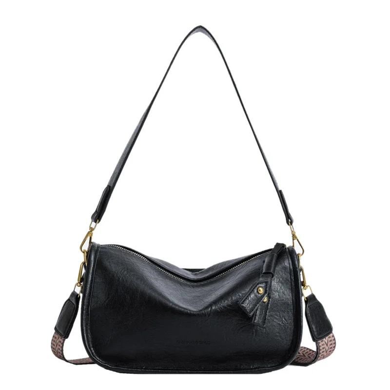 Leisure Large Capacity PU Zipper Concise Women's Crossbody Bag  New Fashion Shoulder Bags Versatile Commuting Tote Bag