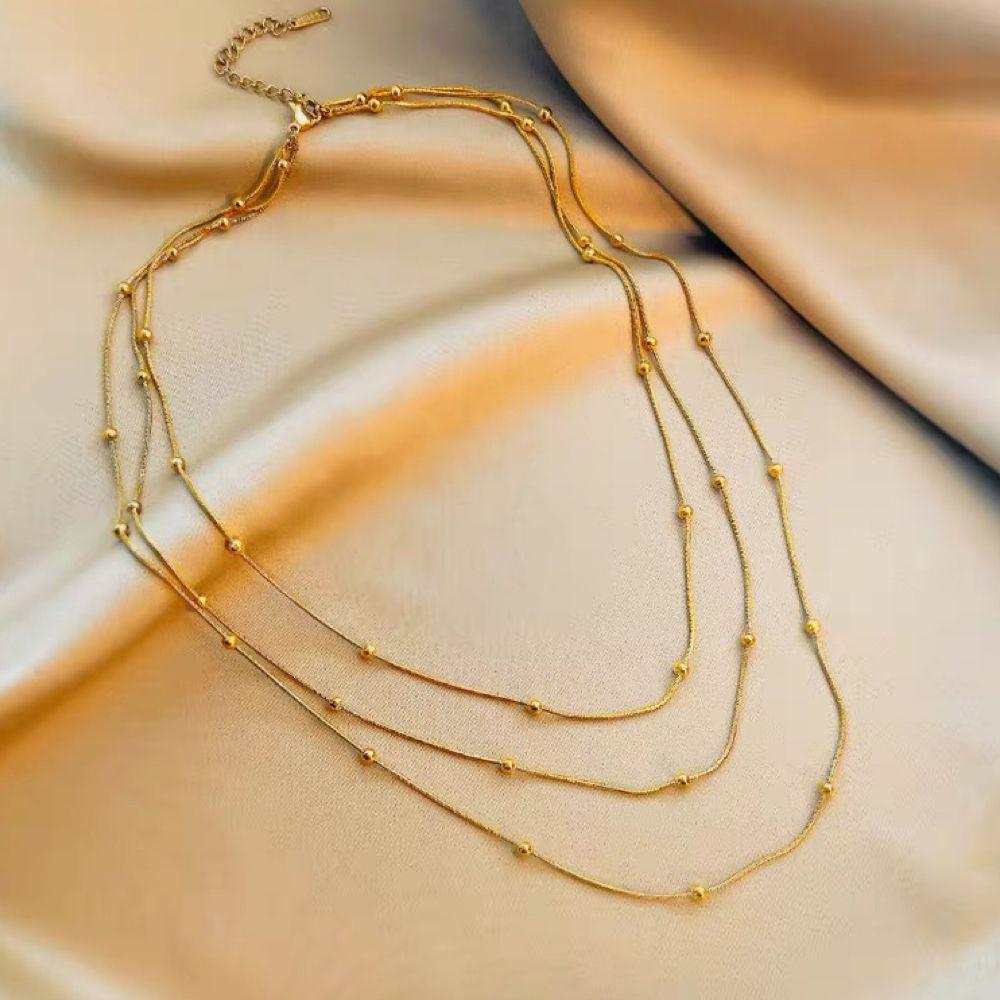 Trendy 2022 Women’s Sexy Titanium Steel Multilayer Clavicle Necklace - European & American V-Neck Fashion Jewelry