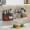 1Pc Wall Mounted Kitchen Storage Basket Durable Wire Storage Rack For Vegetables And Fruits Suitable For Home Organization