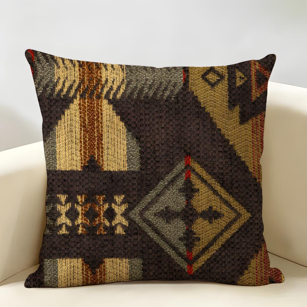Moroccan Style Art Cushion Cover Natural Linen Organic Fabric Double-Sided Printing Breathable Perfect For Home Decor