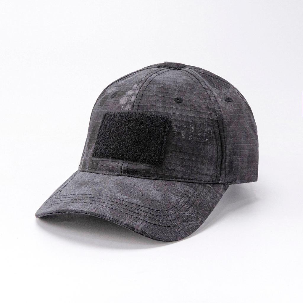 Jarní maskáčová baseballová čepice - Taktická vojenská snapback s Velcro panelem Unisex Prodyšná sluneční čepice Venkovní UV ochrana