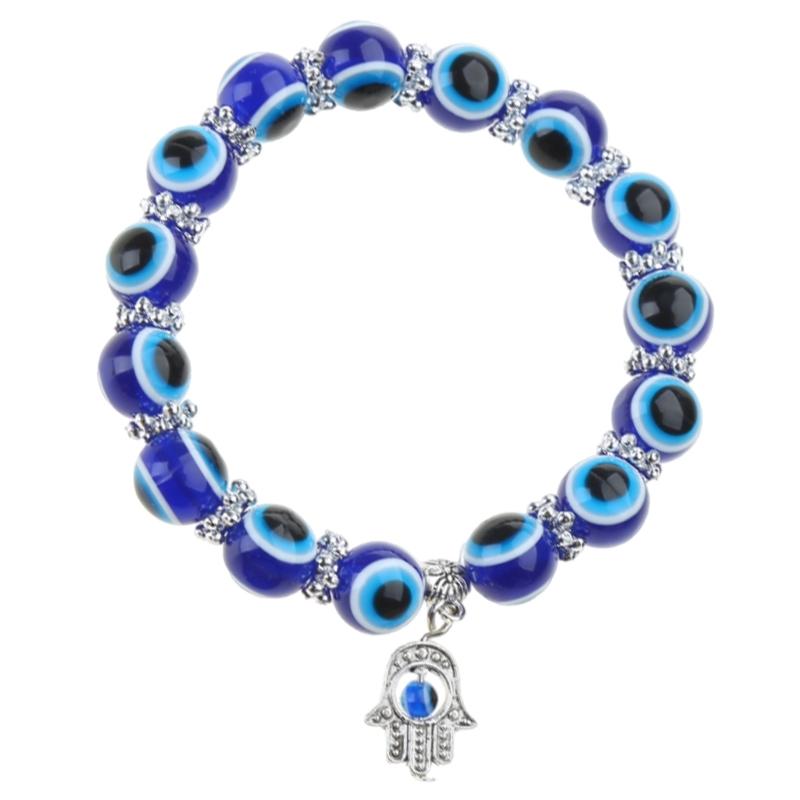 Fußkettchen für böse Augen Perlenkette Glücksbringer Kabbala zum Schutz Amulett Armband Türkisch Blaues Auge Armband