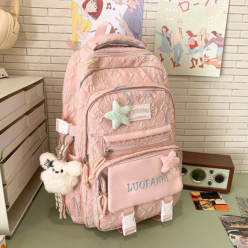 New High-value College Style Fresh and Sweet Backpack Junior High School Students Lightweight Large-capacity Backpack