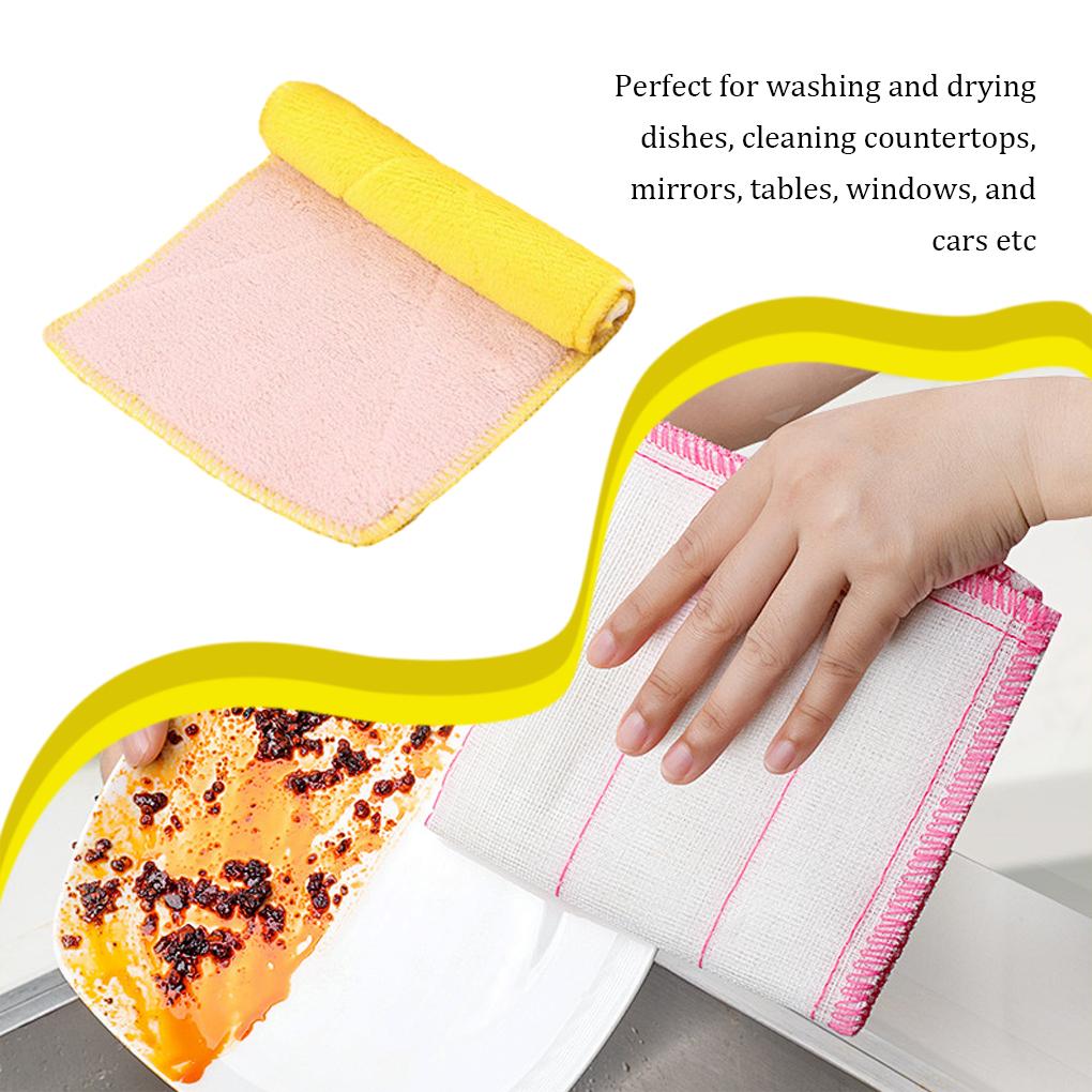 Double-sided Microfiber Dish Towels Thickening Cloth Dish Kitchen Towels