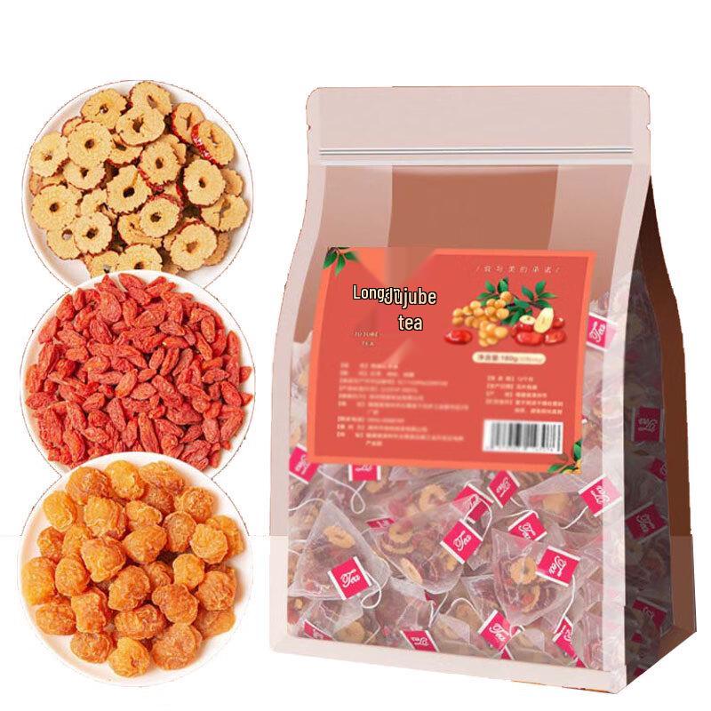 Ya Cha Po Red Date Longan Goji Herbal Tea, 50 Sachets