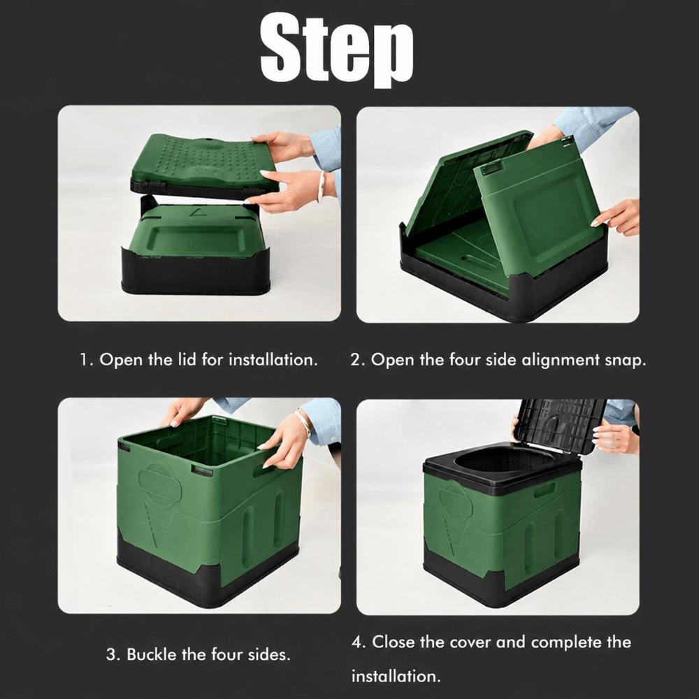 With Cover Portable Toilet Supports 150kg Camping Toilet Durable Folding Toilet  Car Travel