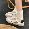 Retro lace-up casual sports shoes women's 2025 spring new versatile flat-bottomed Dexun Forrest Gump shoes color matching white shoes