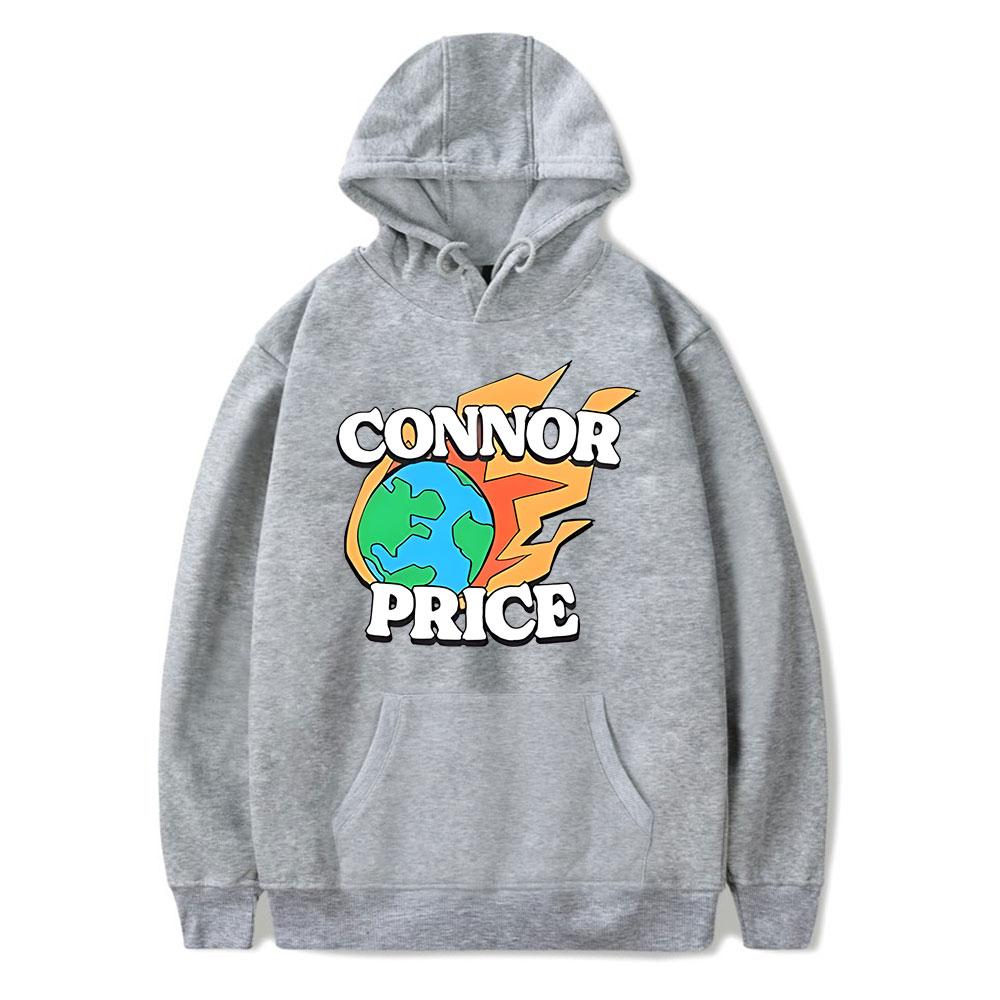 Unisex Connor Price Letters Hoodie Sweatshirt Cartoon Printed Streetwear Hoodies for Couples Men Women