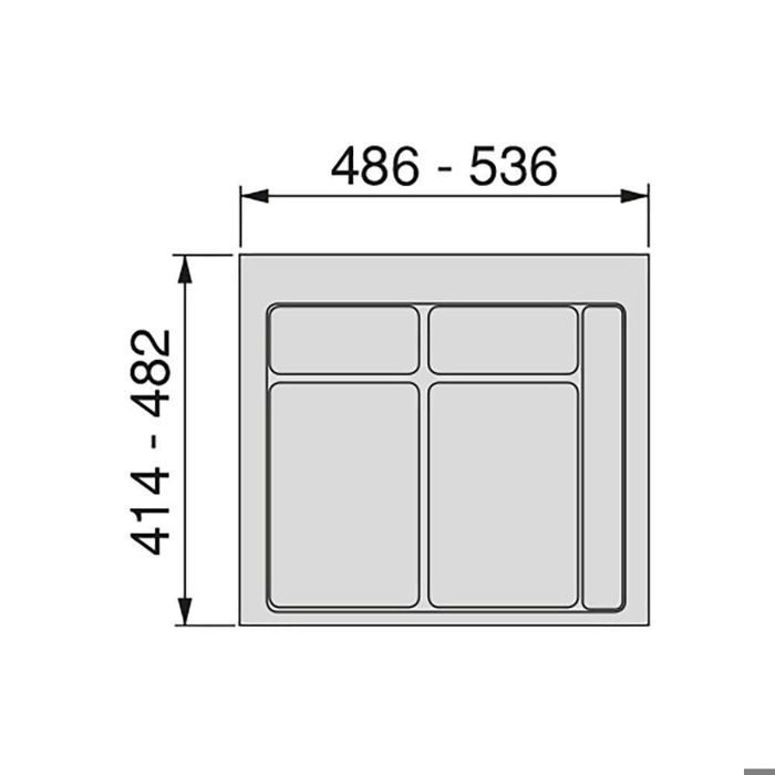 Emuca base recycle pour poubelles pour tiroir de cuisine, 2 cavitès, plastique gris antracite, plastique.