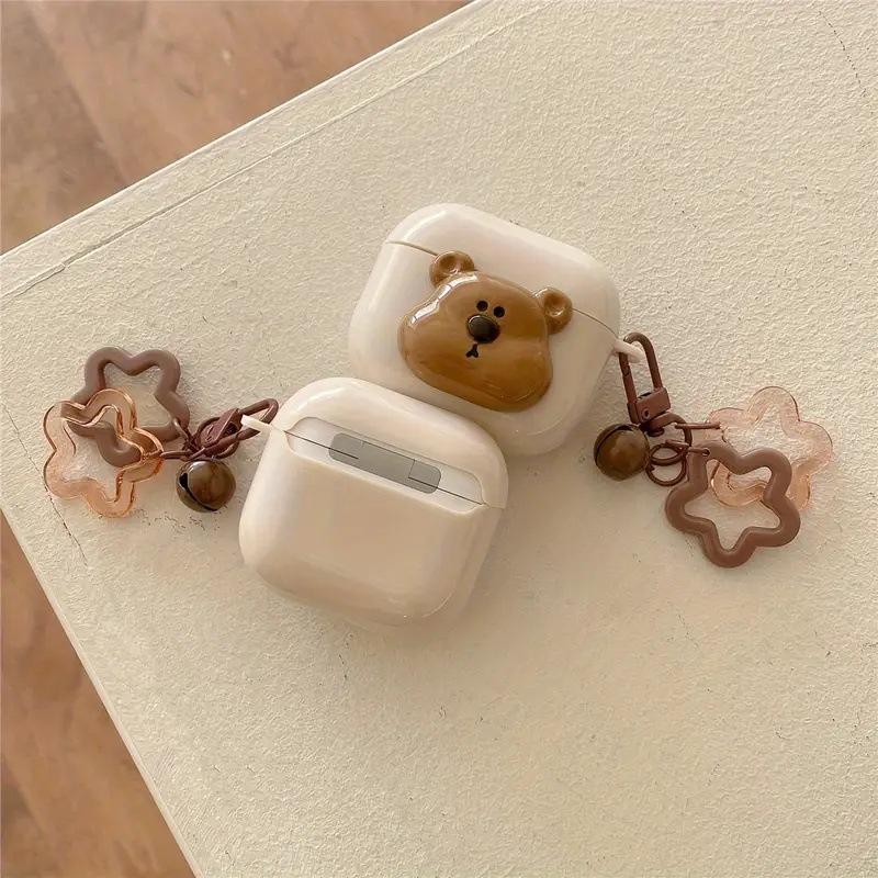Applicable Apple AirPods Pro Bear Earphone Cover AirPods 1 /1 Bell Star Pendant Protective Case Cute