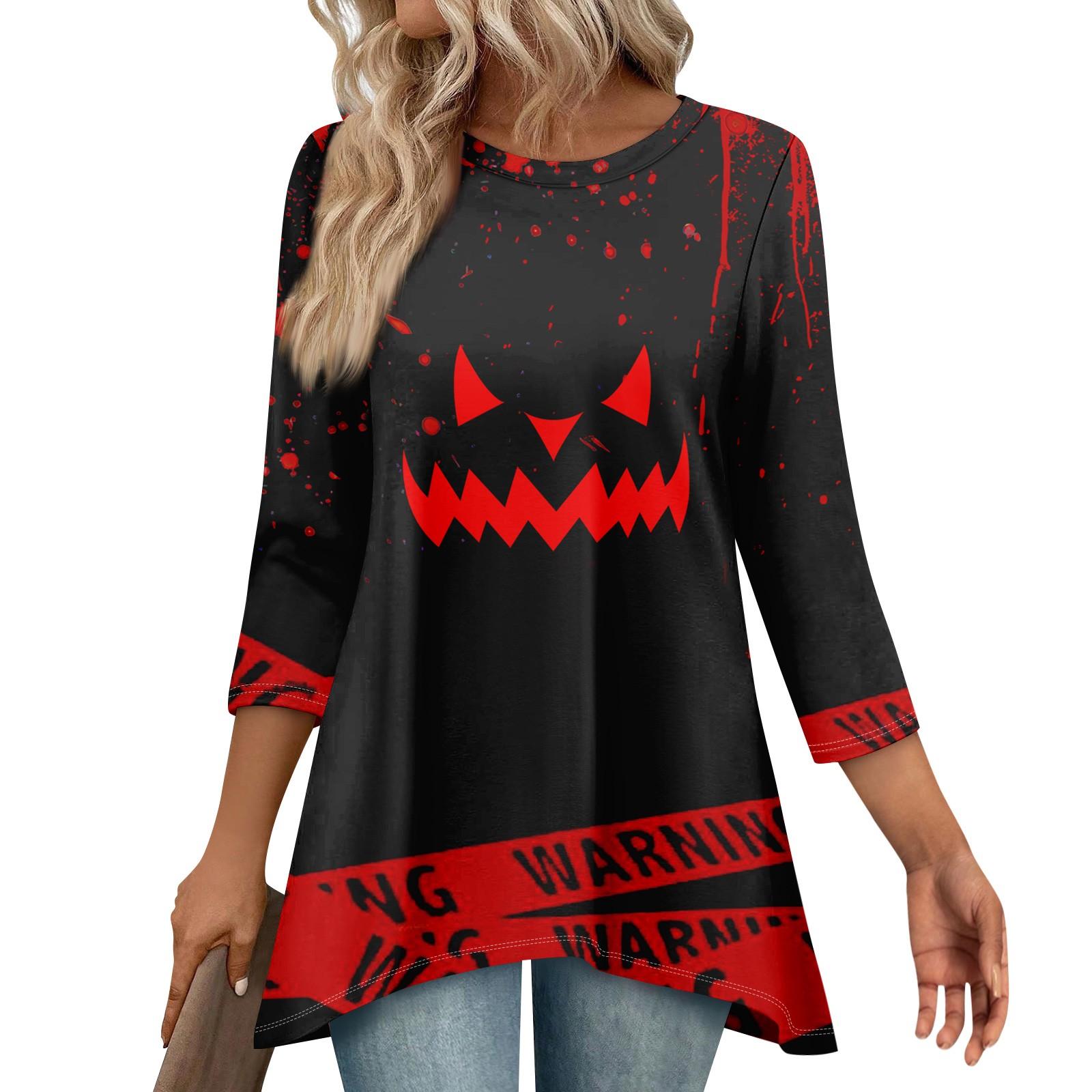 

Туники для женщин Свободного кроя Топы с принтами Рукав 3/4 Женские топы с асимметричным подолом S