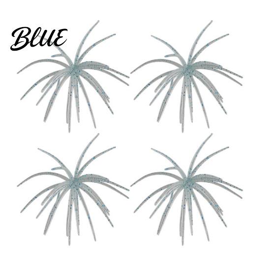 Saltwater Fishing Lure 4Pcs 6CM/1.9G 10.5CM/4G Soft Sea Urchin with Swimming Skirts Artificial Bass Tentacle Creature Bait Freshwater Trout