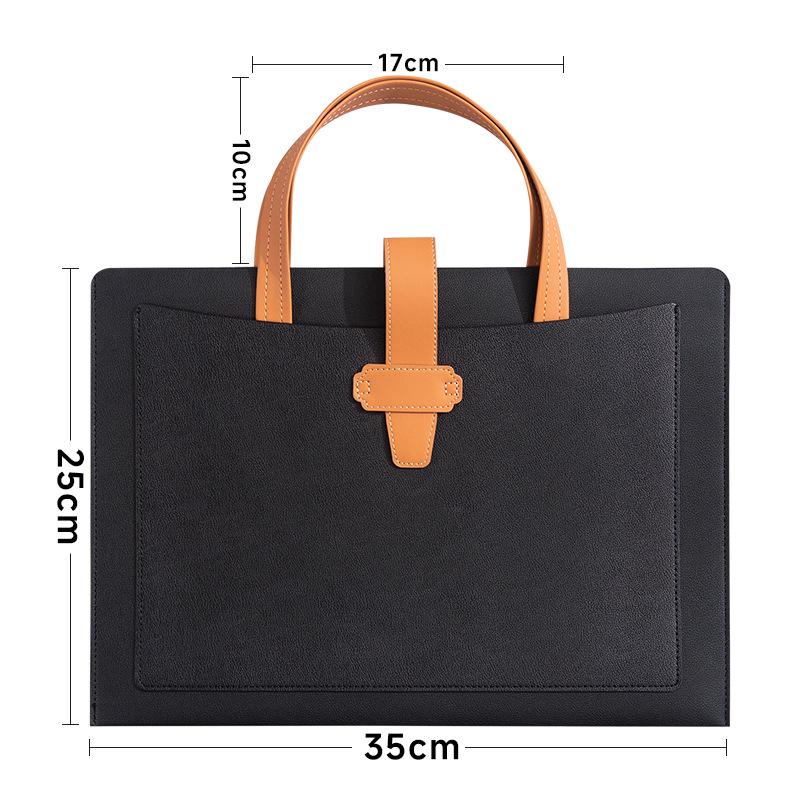 Large Capacity A4 Leather File Bag - Multifunctional Business Office Folder