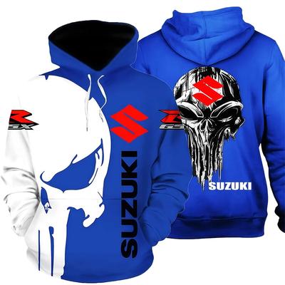 Suzuki Men's Casual Sportswear, 3D Printed for Outdoor Motorcycle and Bicycle Enthusiasts, High Quality for Autumn and Winter