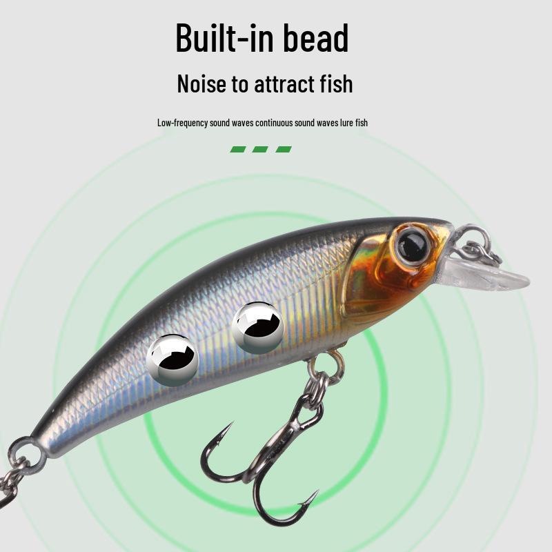 60mm 5g Vibrating Sinking Minnow Lure with Treble Hook for Bass and Asp Fishing