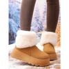 Thick-soled Warm Snow Boots for Women 2025 Winter Plus Size Back Zipper Fleece Short Cotton Shoes