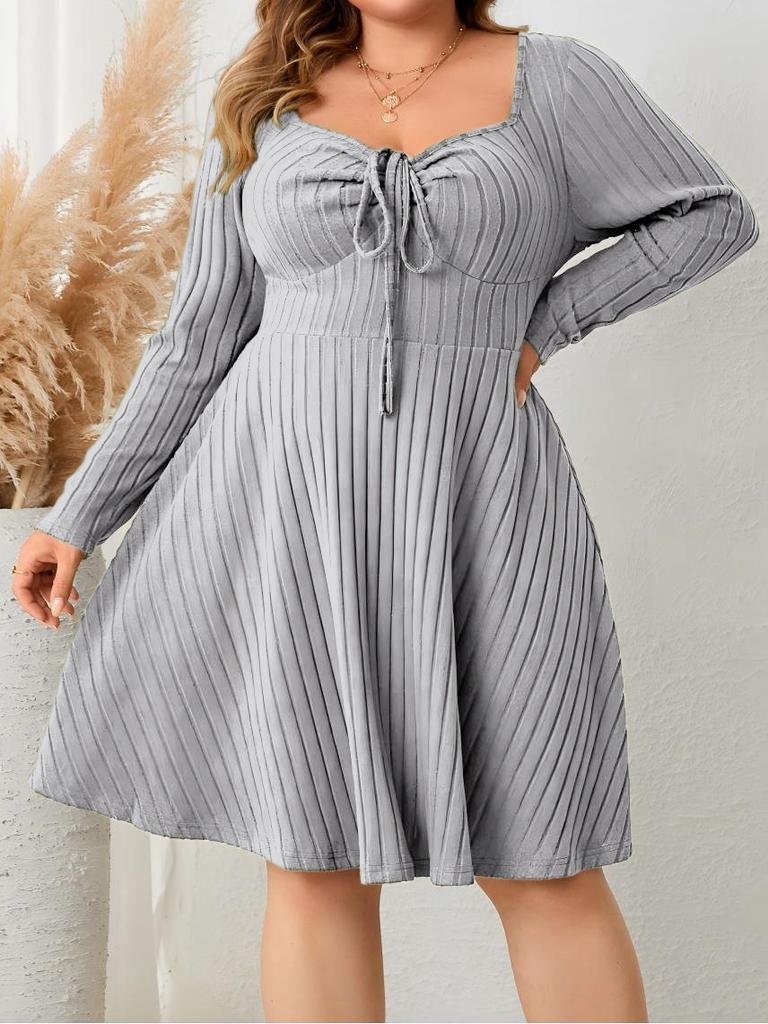 Independent research and development, independent Amazon Europe and the United States new large size dress, square neck dress, cross-border