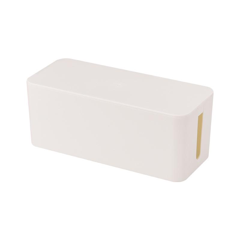 Wire Storage Box with Wooden Lid - Socket & Cable Organizer