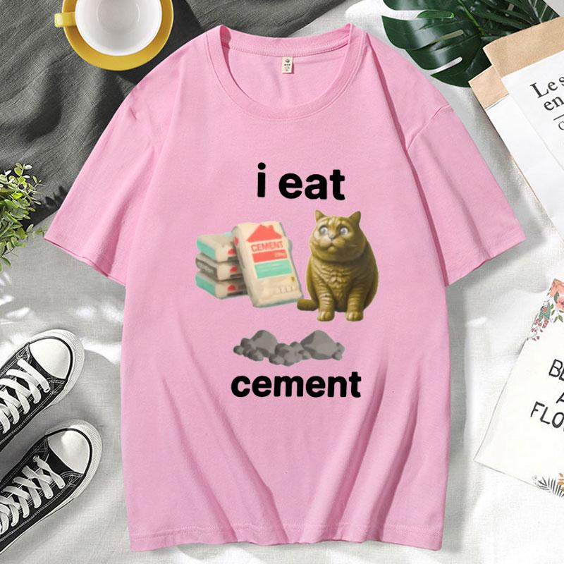 

Funny I Eat Cement Cat Cringey T Shirt Meme T-shirt Cartoon Fashion Oversized Short Sleeves Tee Shirt Men Women Cotton Tops 3XL