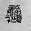 Bohemian Metal Chrysanthemum Wall Art, Outdoor Garden Patio Decor, Iron Sculpture for Living Room Balcony Fence