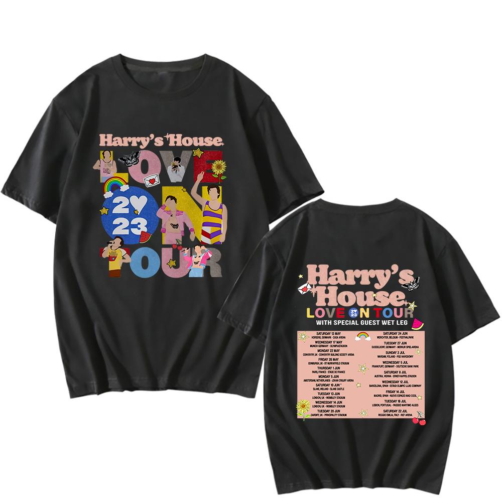 2026 Harrys House Love on Tour T Shirt Cotton Tshirt for Men Letter Print Tees Summer ONeck Loose Tops Unisex Casual Tshirt