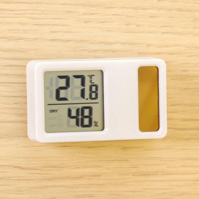 Thermometers Hygrometer Solar Powered Desktop Temperature Humidity Meter Gauge with LCD Display for Baby Room Office