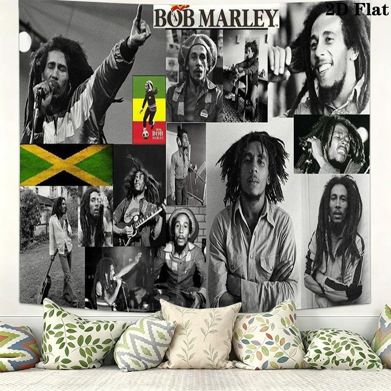 Bob Marley Poster Wall Tapestry Aesthetic Wall Hanging Printed Fabric Blanket Decorative Tapestries for Bedroom Living Room Home Decor