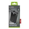 Powerbank 20000mAh USB-A USB-C z wyświetlaczem wbudowanym kablem USB-C 20W - czarny