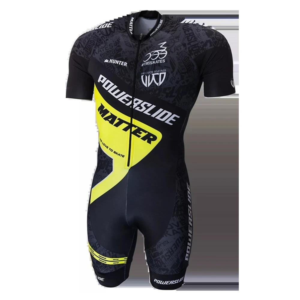 2026 Powerslide Mens Long Cycling Triathlon Racing Suit Speed Inline Roller Skate Skinsuit Fast Skats Mtb Roller Skating Jumpsuit Set