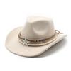 Men'S And Women'S Felt Hats Upturned Edge Jazz Hats British Retro Ethnic Style Tibetan Western Cowboy Hats Top Hats