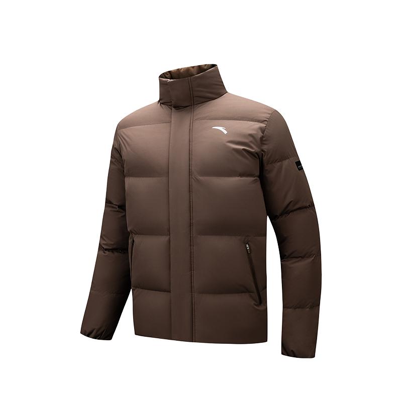 

Anta Training Series Solid Color Short Stand Collar Casual Versatile Warm Water Resistant Outdoor Down Jacket Men Jacket Chestnut-Brown 952547902-2 L