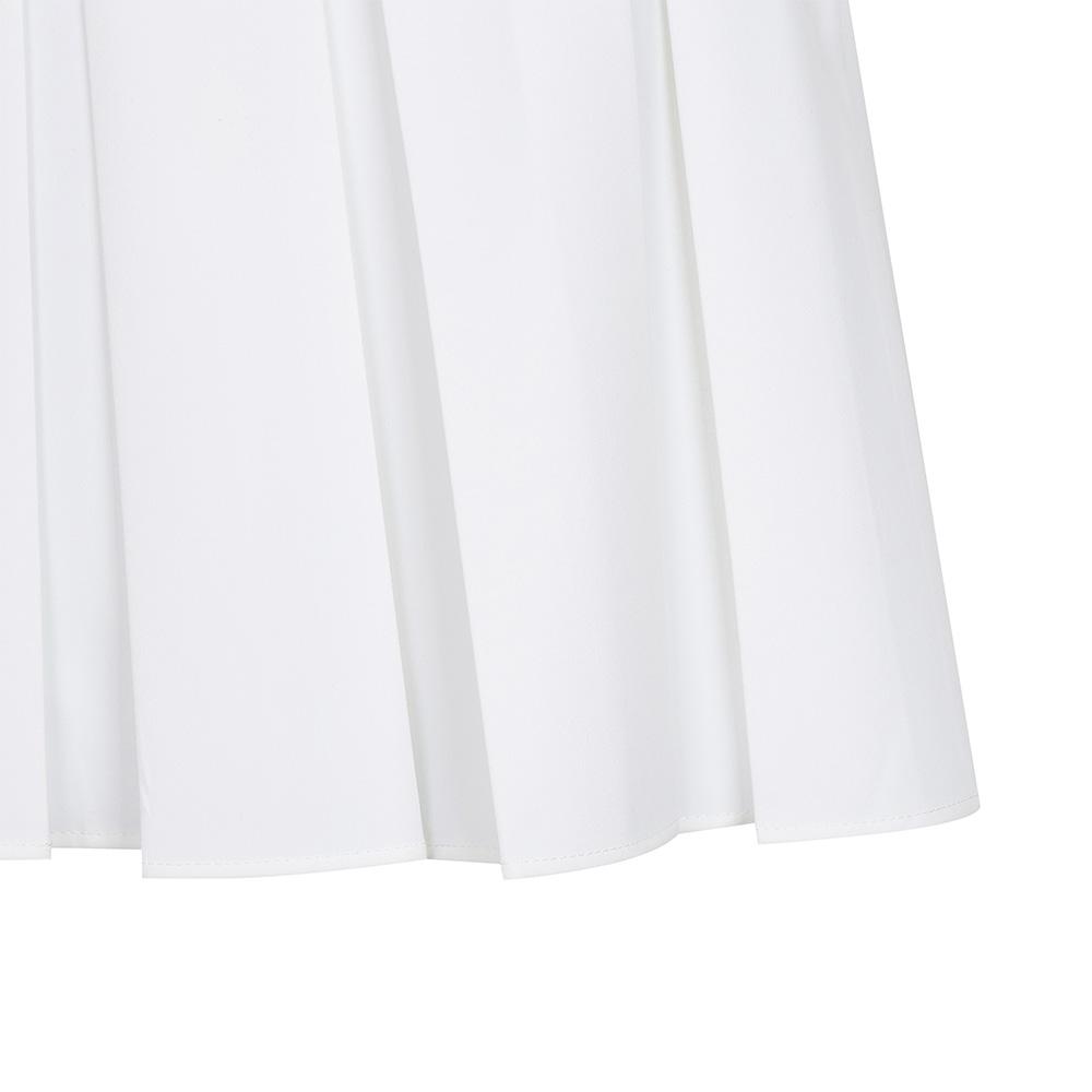 MALBON GOLF Wide Logo Banded Pleated Skirt White (Woman)