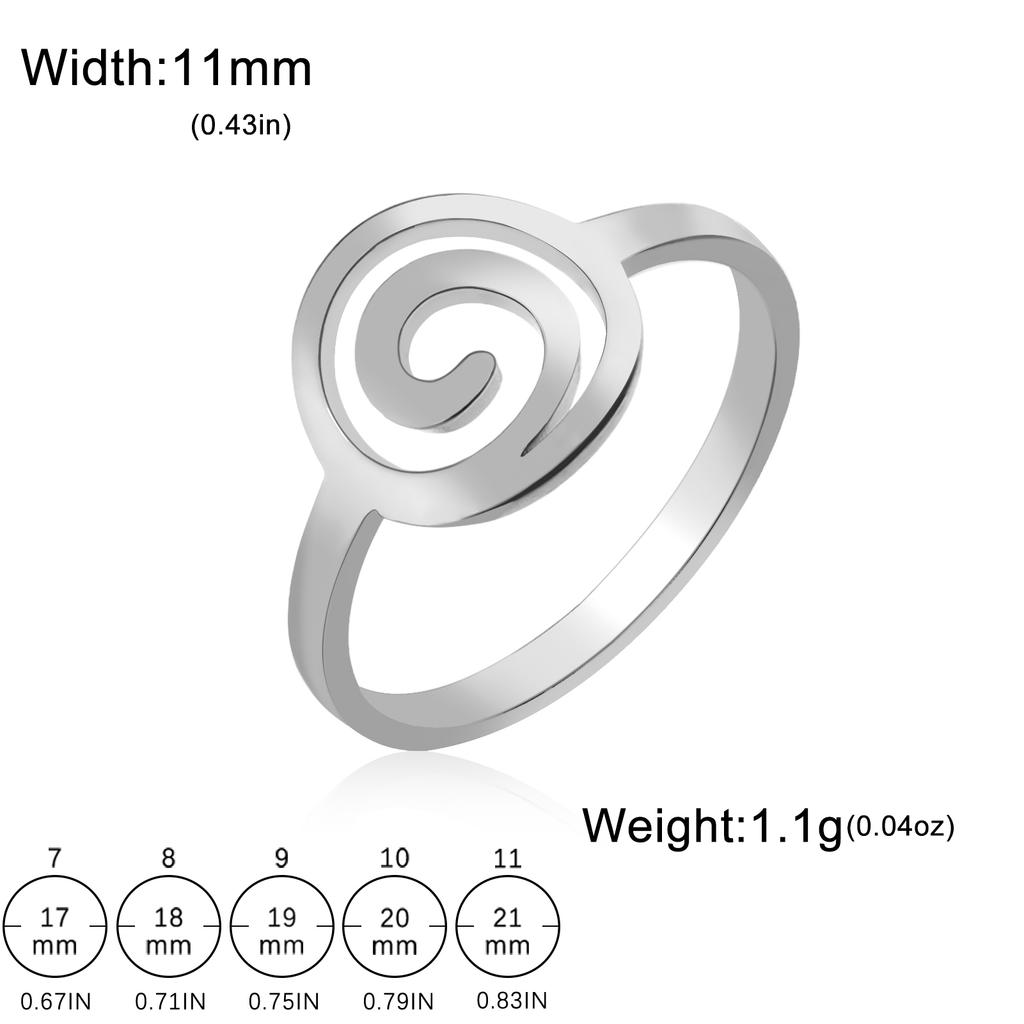 Cazador Geometric Swirl Spiral Women's Ring Stainless Steel Finger Rings Trendy Jewelry Wholesale 2025 Birthday Party Gift New