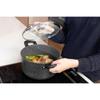 Bestco 22cm Double-Handled Pot, IH and Gas Stove Compatible, Dark Gray NM-364 Light Sense Marble