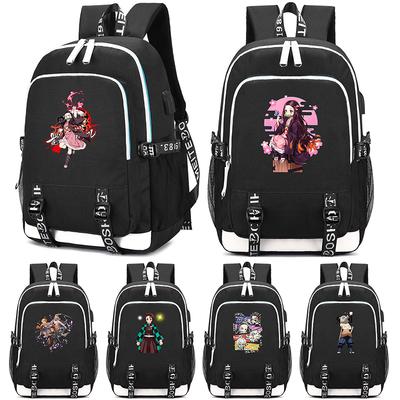 Cute Cartoon Demon Slayer Printed Backpack Large Capacity Bookbag Student School Bag Outdoor Laptop Travel Bag Gift