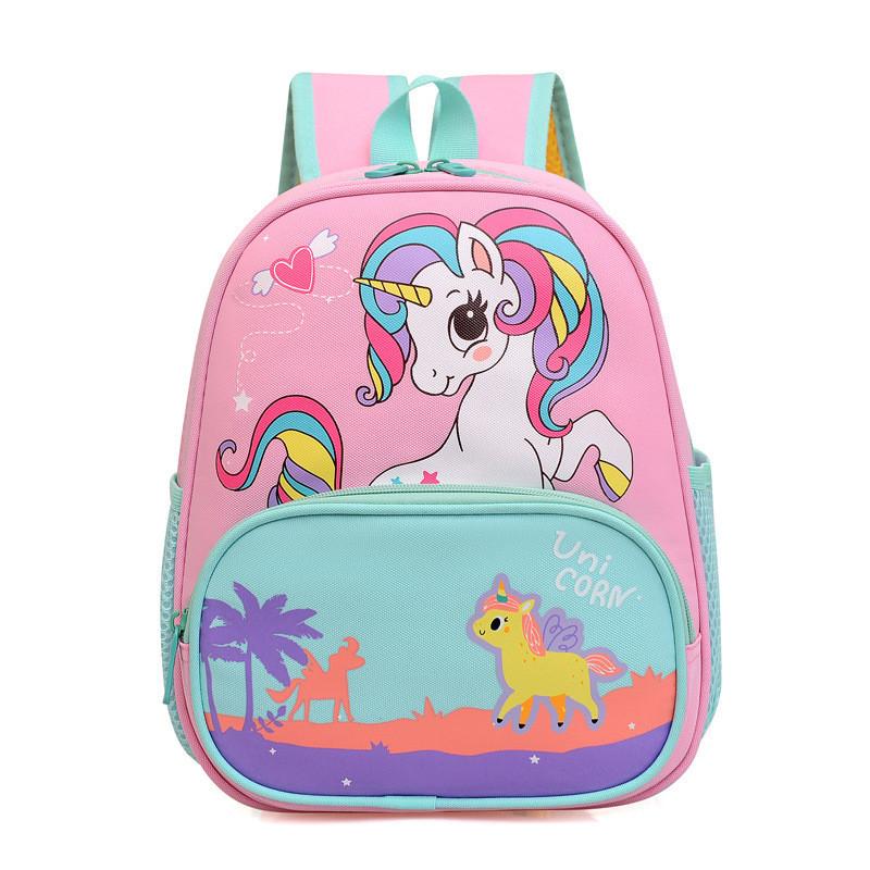 

Fashionable Cute Kindergarten Backpack For Girls With Animal Cartoon Design рожевий