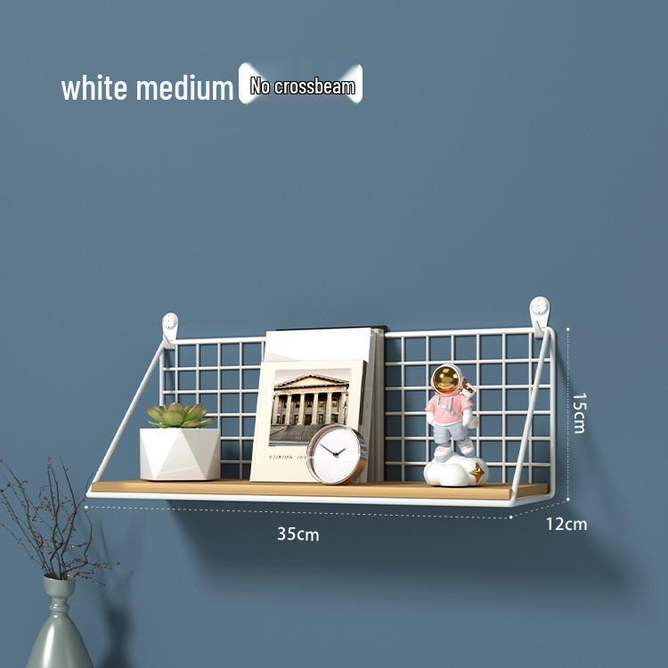 Punch-Free Wall Shelf: Cosmetic Storage with Key Hanger Hooks for Bedroom/Bathroom.
