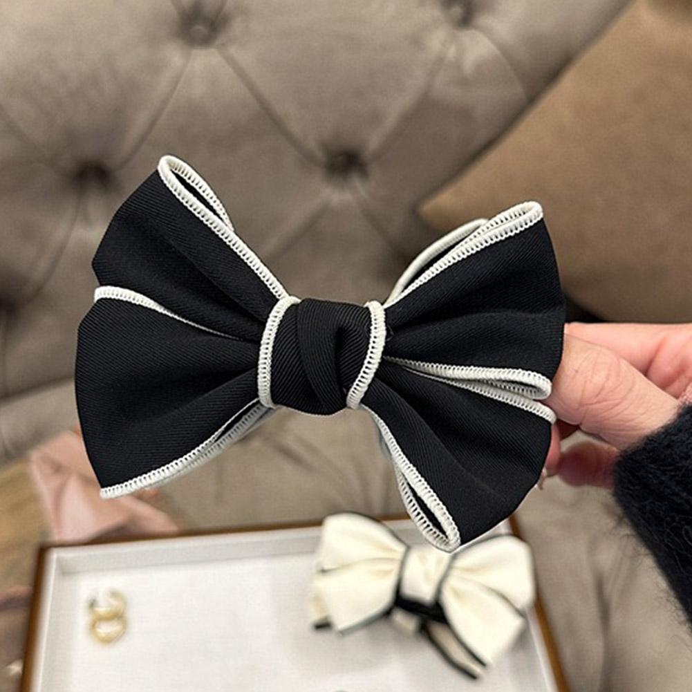 Pinces à cheveux en forme de nœud pour femmes, double face, grandes pinces à cheveux en satin massif, accessoires pour cheveux, barrettes de requin Q2X7