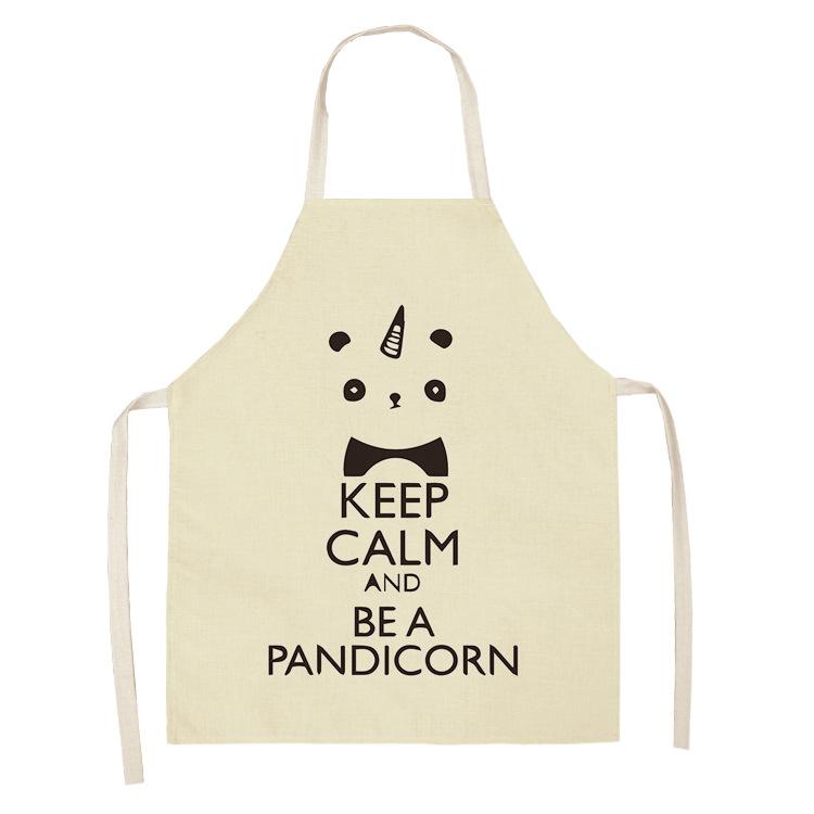 Cartoon Panda Multi-functional Linen Apron Dress Garden Children's Aprons for Woman Man Kids Pink Kitchen Baking Accessories