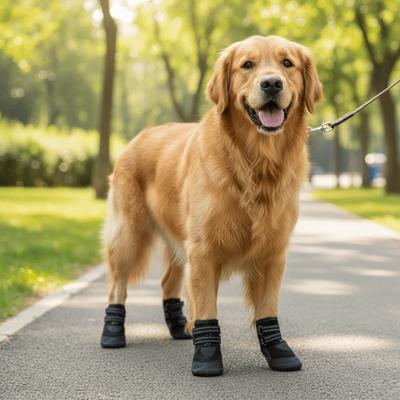 Adjustable Anti-Slip Dog Shoes Wear-Resistant Comfortable Dog Paw Protector Reflective Breathable Dog Socks Boots Outdoor