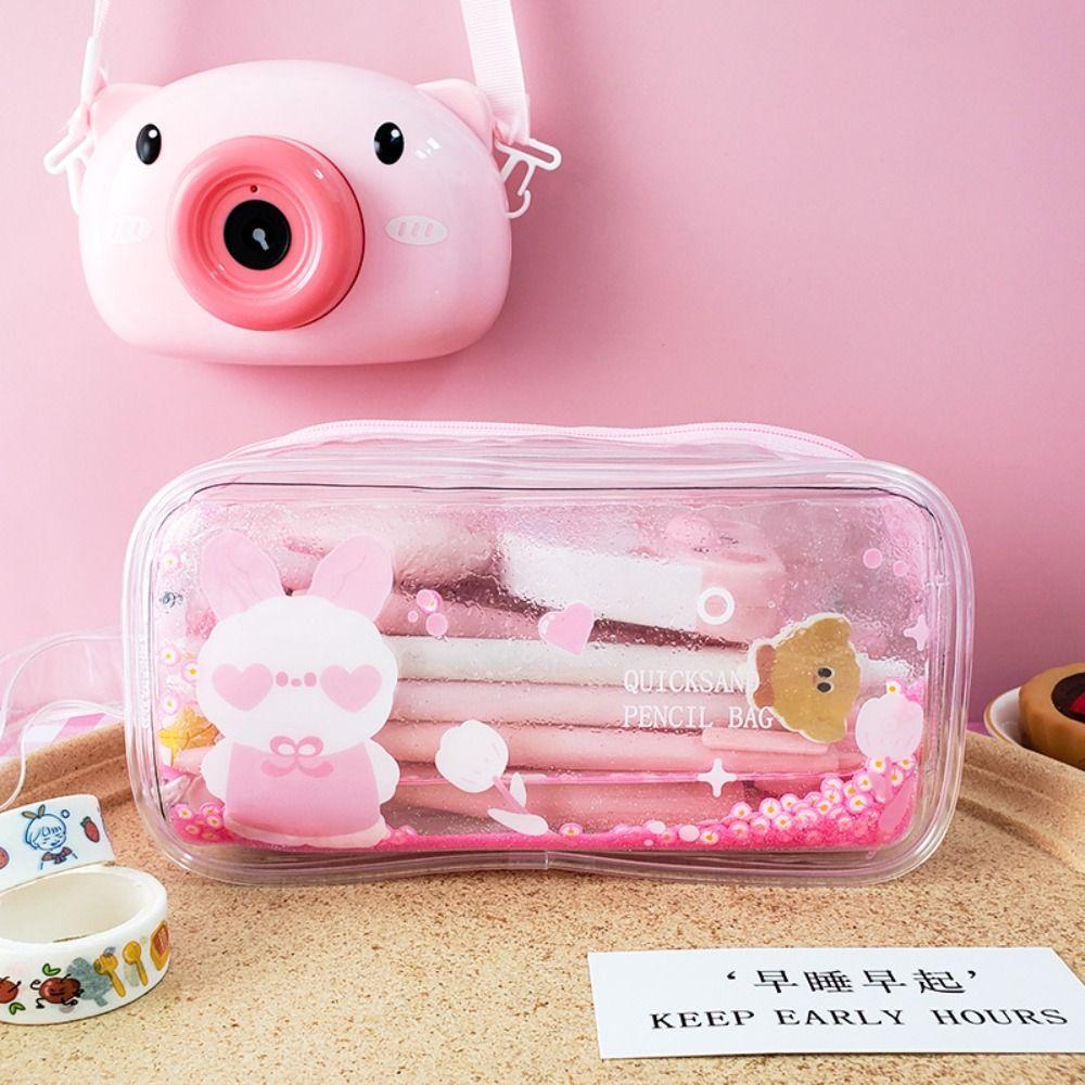 Large Capacity Pencil Bag Cartoon Cosmetic Bag Cute Stationery Bag
