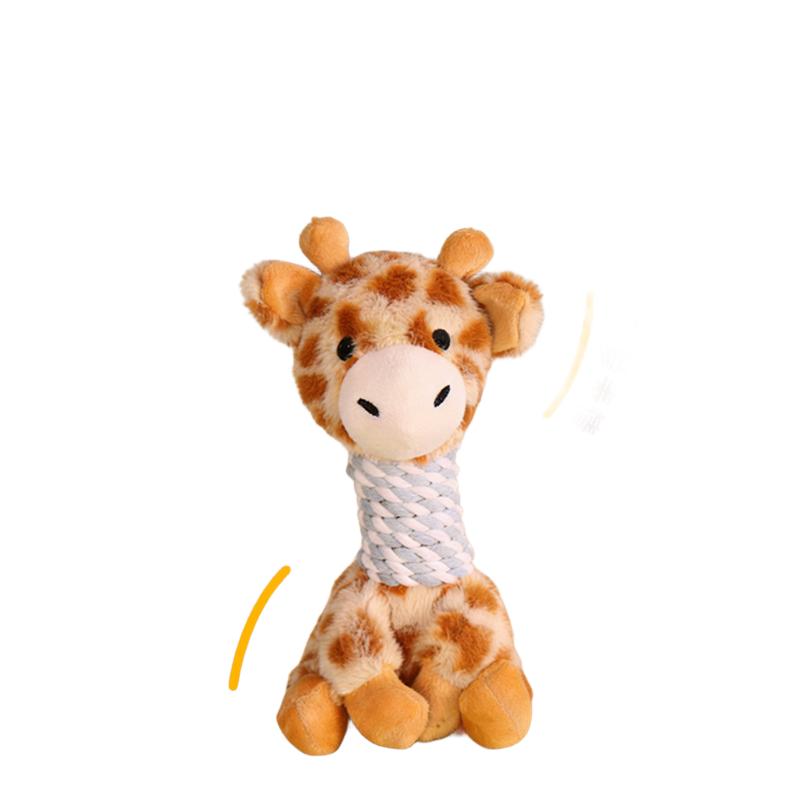 Plush raccoon dog toy chew resistant squeaky pet toy