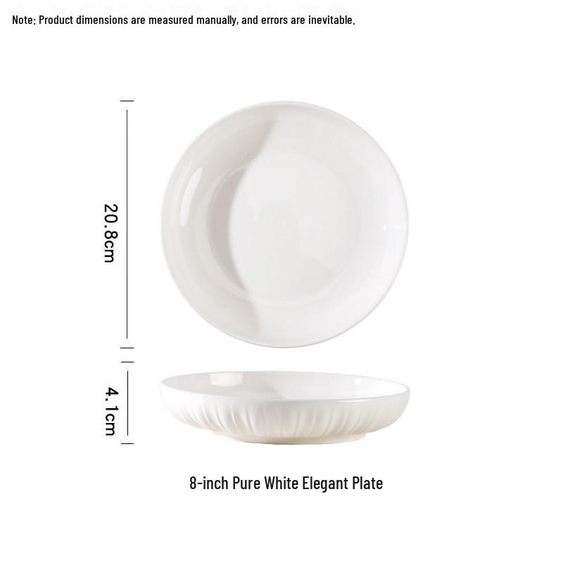 2025 Pure White Ceramic Dishware Set: Bowls, Plates, and Chopsticks for New Homes