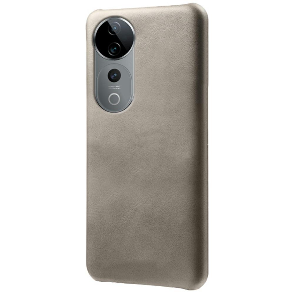 

For vivo S19 Pro 5G Case Calf Texture PU Leather Hard PC Protective Phone Cover Grey