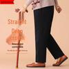 Mom's Fleece-Lined High Waist Warm Pants for Elderly – Loose Fit, Straight Leg Trousers for Spring & Autumn
