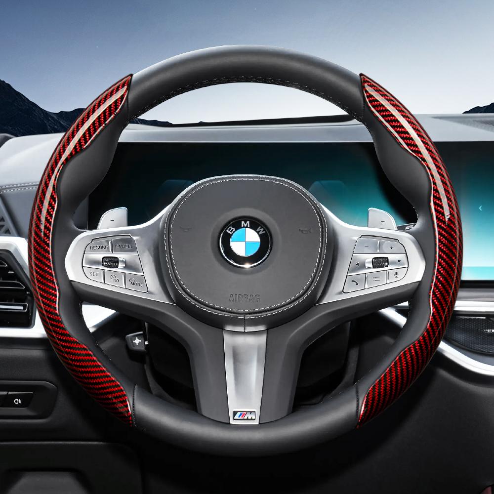 Suitable for BMW Carbon Fiber Texture Steering Wheel Cover X3 3 5 2 4 1 7 8 Series X1 X5 X2 X4 X6 X7 iX I4 I5 I7 Z4 XM  iX1 iX2