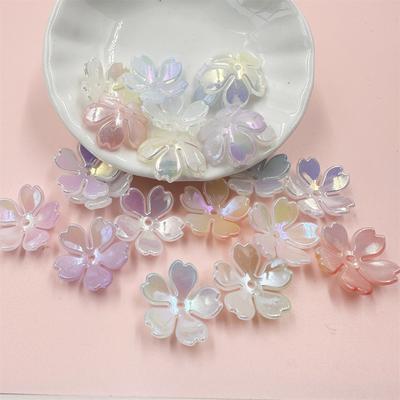 Ca. 18 mm, 20 Stück, bunte Acryl-Blumenperlen, neun Farben, handgefertigte Perlen für die Schmuckherstellung, DIY-Halsketten, Armband-Befunde, Schmuckzubehör